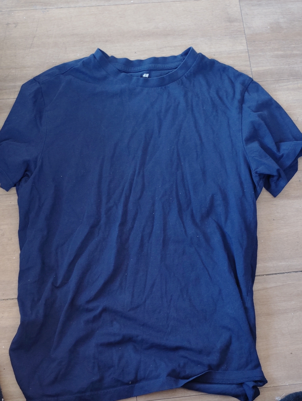 H&M Men's Dark Blue Crew Neck Tee